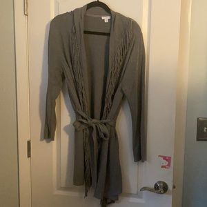 Long gray cardigan